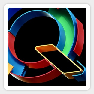 Q is for Quick - 3d mod graphic color design says cool! Magnet